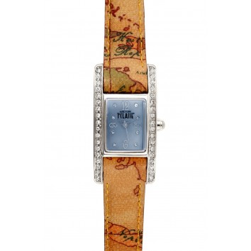 ALVIERO MARTINI 1A CLASSE WOMEN'S PCD 939S/CU RECTANGULAR GEO-DESIGN WATCH-36 SWAROSVKI STONES