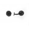 Rochas Jewelry Cufflinks Men-Knotted Design-Elegant Classic-Stainless Steel-Black