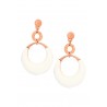 Rochas Woman Drop Earrings-Rose Gold-White Stone