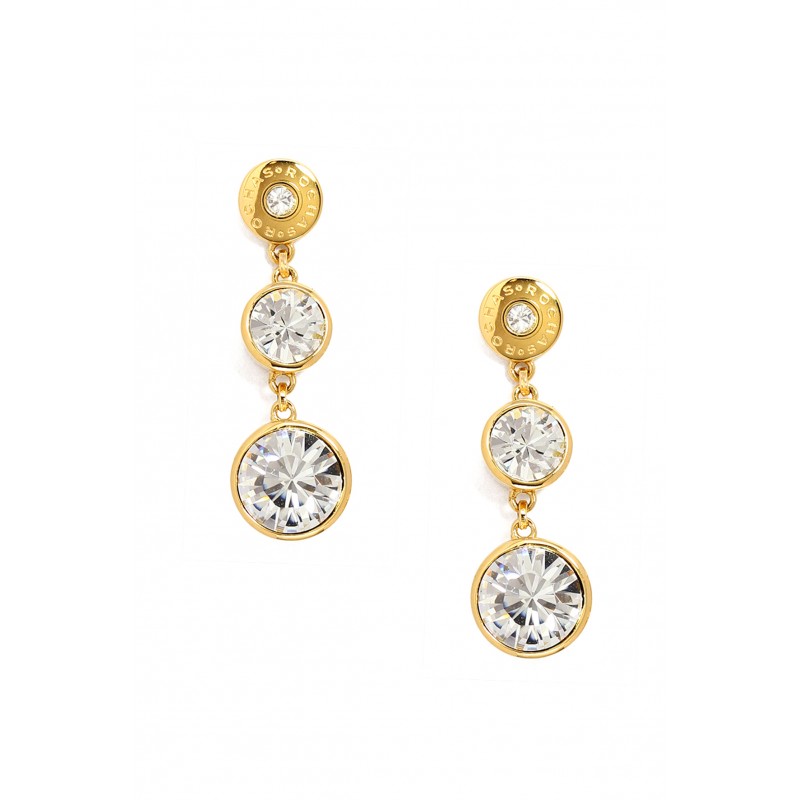 Rochas Woman Drop Earrings- 3 Swarovski Crystal Stones