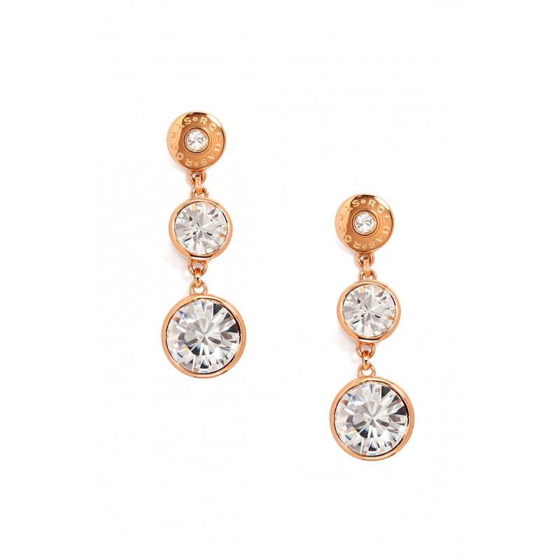 Rochas Woman Drop Earrings- 3 Swarovski Crystal Stones