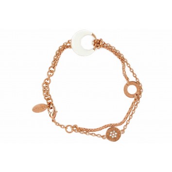 Rochas Woman Chain Bracelet-Stainless Steel-Swarovski Crystal- White