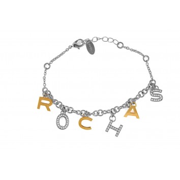 Rochas Woman Chain Bracelet-Stainless Steel-Swarovski Crystal-ROCHAS Letters