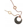 Rochas Woman Chain Necklace- Swarovski Crystal -Black-Yellow and Rose Gold tone