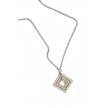 Rochas Woman Chain Necklace- Swarovski Crystal -Diamond Shaped