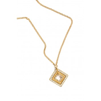 Rochas Woman -Jewellery Chain Necklace- Swarovski Crystal -Diamond Shaped