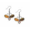 Alviero Martini Woman Drop Earrings -Lullaby Designed personalized with leather Geo Classic and Swarovski Crystal