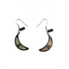 Alviero Martini Woman Drop Earrings -Half moon shaped Designed personalized with leather Geo Classic