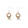 Alviero Martini Woman Drop Earrings -round shaped Designed personalized with leather Geo Classic and charms