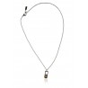 Alviero Martini Woman Necklace in stainless steel  with central square shaped leather Geo Classic insert