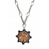 Alviero Martini Woman Necklace in stainless steel with central wheel designed leather Geo Classic insert