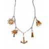 Alviero Martini Woman Necklace in stainless steel with 5 designed charms leather Geo Classic insert