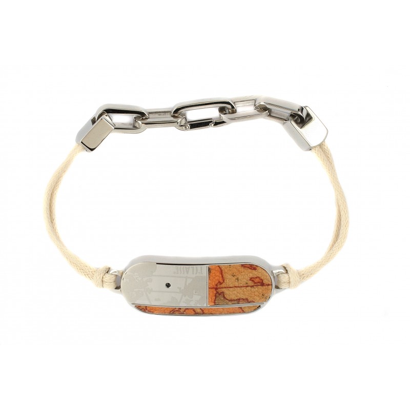 lviero Martini Woman Bracelet in beige color cord with stainless steel Geo plate