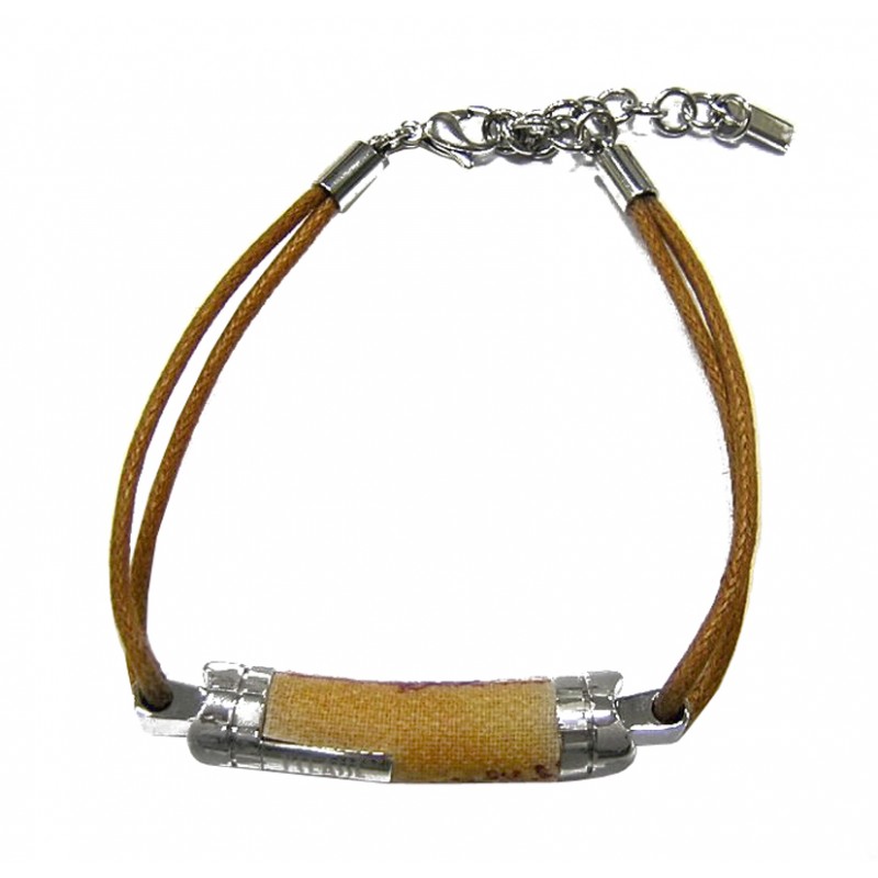 Alviero Martini Woman Bracelet -leather brown cord - Geo Classic insert round plate