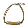 Alviero Martini Woman Bracelet -leather brown cord - Geo Classic insert round plate