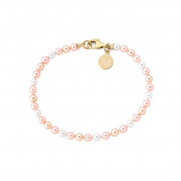 Majorica  White & Pink Pearl Bracelet and gold tone