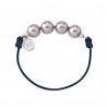 Majorica  Cord Bracelet with Sterling Silver and 4 white pearls