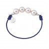 Majorica  Cord Bracelet with Sterling Silver and 4 white pearls