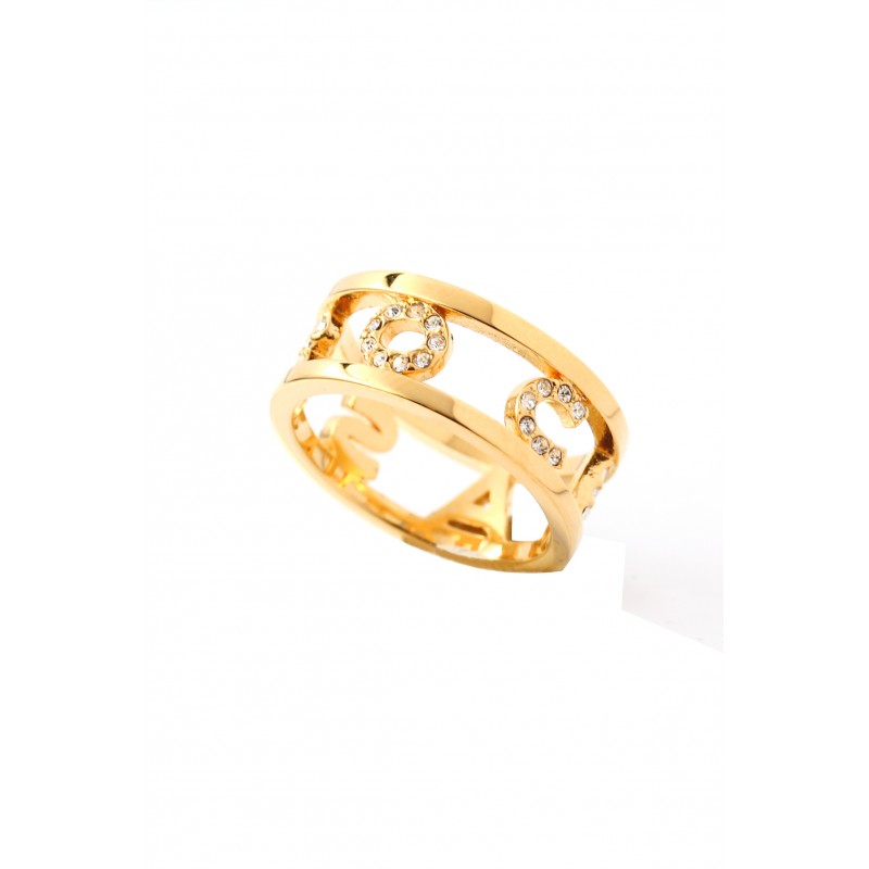 Rochas Woman -Jewellery Ring- Rochas Initials- Swarovski Stone