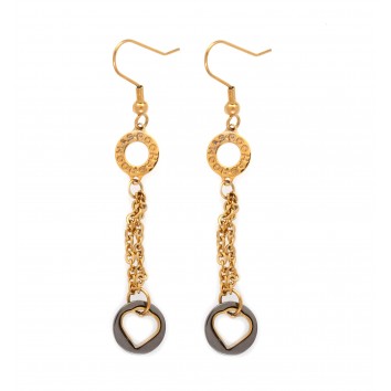 Rochas Woman –Jewellery Drop Earrings- Heart and Logo