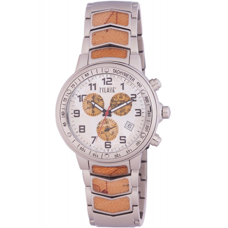 ALVIERO MARTINI 1A CLASSE MEN'S CHRONOGRAPH DIAL STEEL GEO DESIGN DIAL DATE PCH 764/FM WATCH