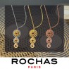 Rochas Woman Chain Necklace- Swarovski Crystal -3 rings pendant