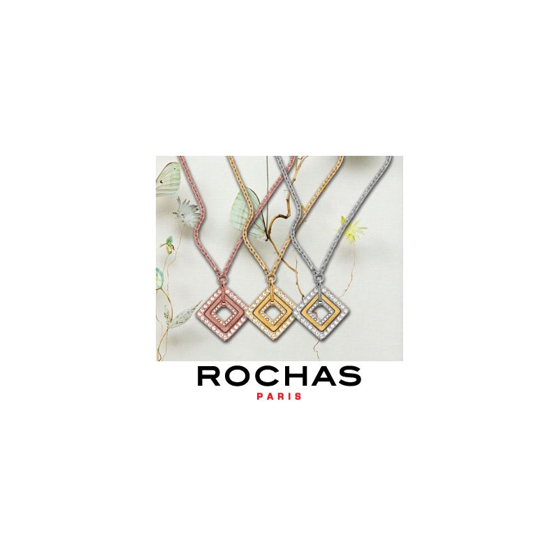 Rochas Woman Chain Necklace- Swarovski Crystal -Diamond Shaped