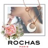 Rochas Woman Chain Necklace- Swarovski Crystal -White Stone Rose Gold tone