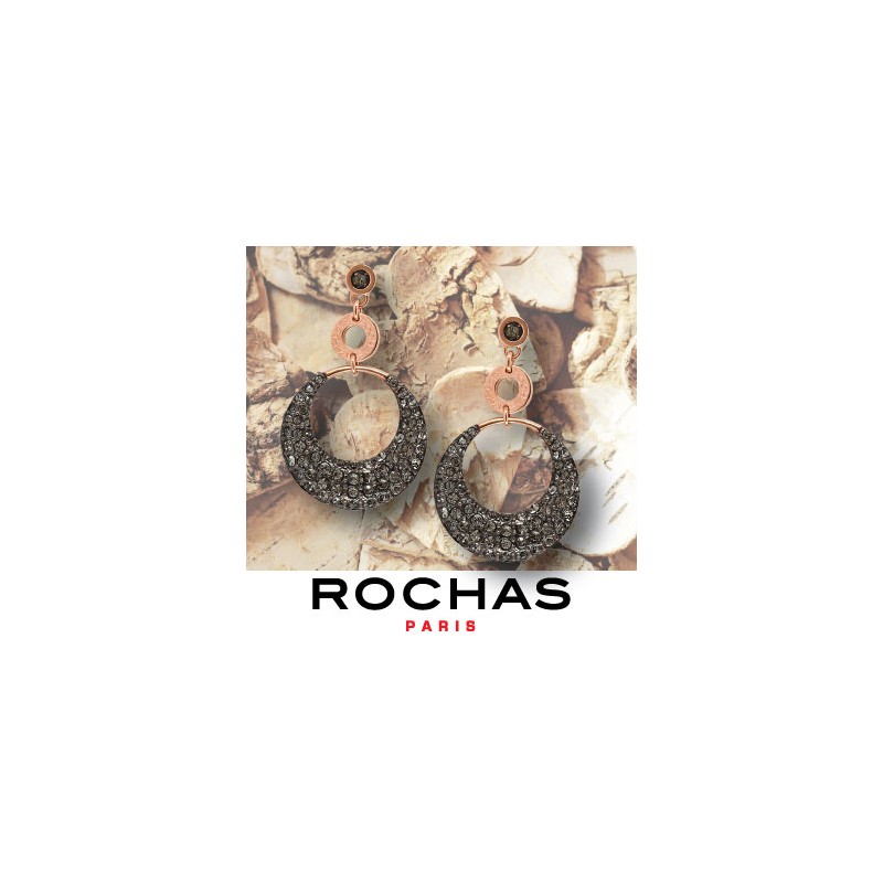 Rochas Woman Drop Earrings-Stainless Steel-Swarovski Crystal