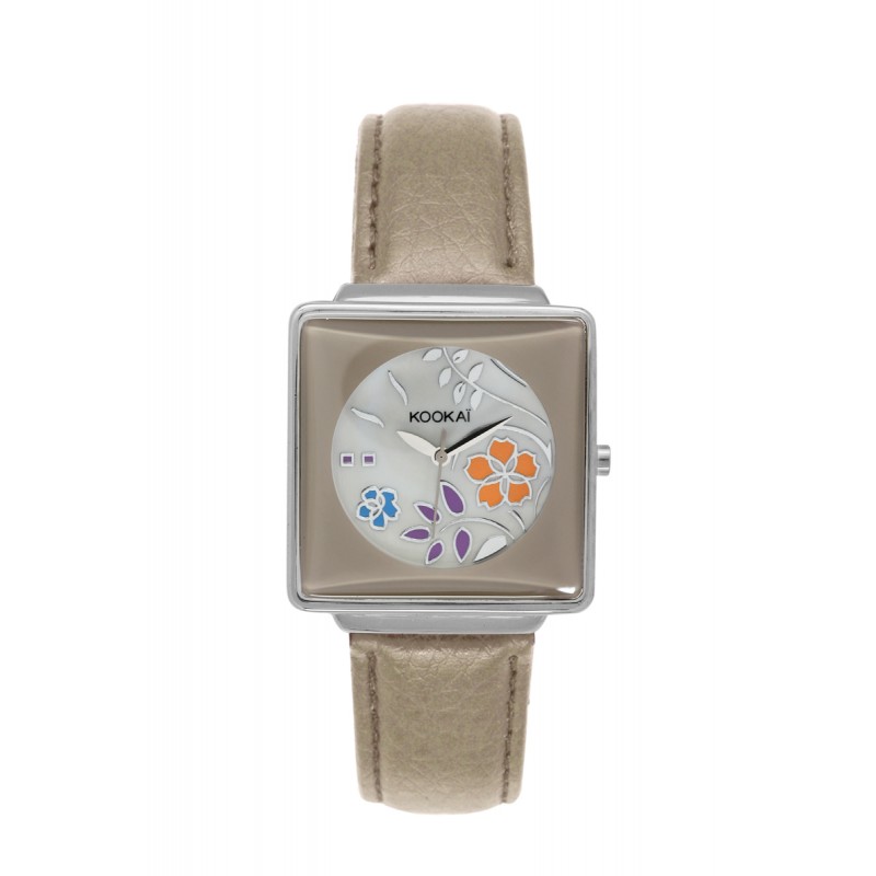 KOOKAI WOMEN'S MOTHER OF PEARL DIAL LEATHER BAND WATCH KO 015